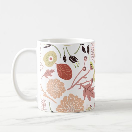 Mug Jouer Floral Mix Botanique Peach Green Whimsical (Gauche)