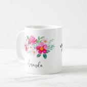 Mug Jouer Joli Bouquet de Fleur Rose (Devant gauche)