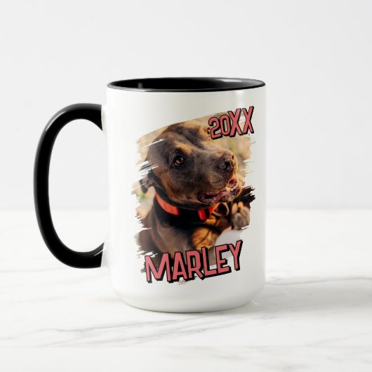 Mug Jouer moderne simple Grunge Personnalisé Photo pou (Gauche)