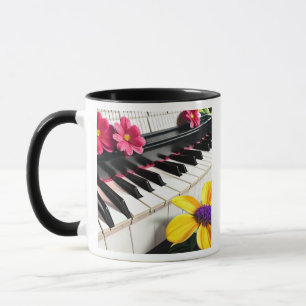 Mug Jouer   Piano et Fleurs colorées