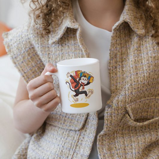 Mug Jouer singe avec livres Amusants & Design éducatif