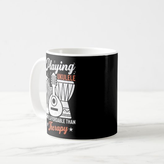 Mug Jouer Ukulele est Thérapie (Devant gauche)