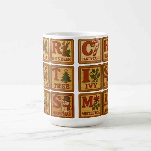 Mug Jouet de Noël Blocs en bois (Centre)