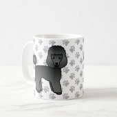 Mug Jouet noir Poodle mignon chien de dessin (Devant gauche)