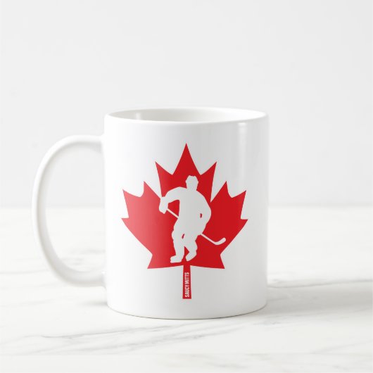 Mug Joueur canadien de la feuille d'érable de hockey d (Gauche)