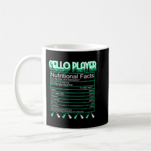 Mug Joueur Cello Faits nutritionnels Orchestre Musique