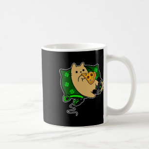 Mug Joueur Chat Mange Pizza Trèfle St. Patricks