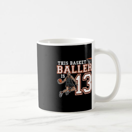 Mug Joueur de 13 ans Basketball Anniversaire (Droite)