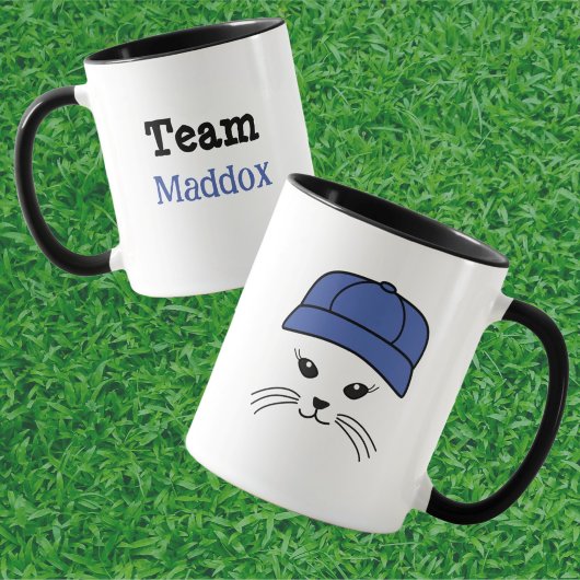 Mug Joueur de base-ball de petite équipe personnalisab