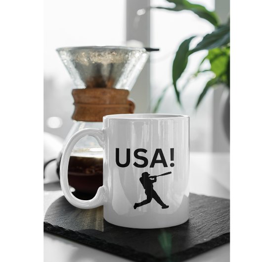 Mug joueur de baseball américain utilisant dot comme b