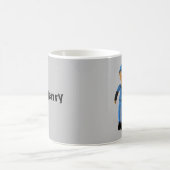 Mug - Joueur de baseball avec nom sur Grey (Centre)