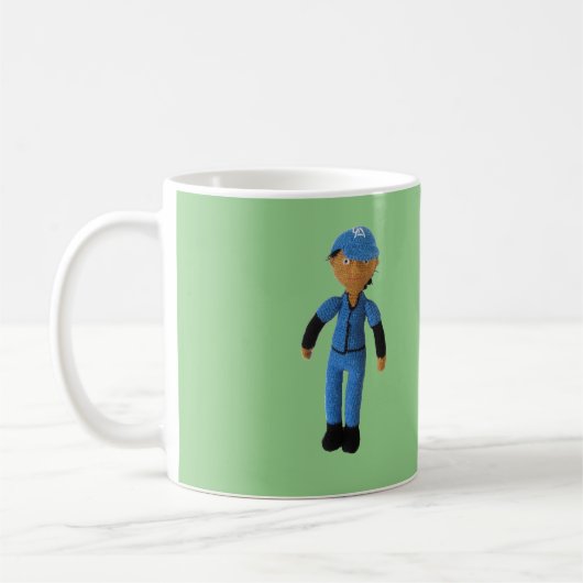 Mug - Joueur de baseball avec nom sur vert (Gauche)