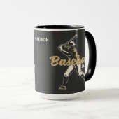 Mug Joueur de baseball de nom personnalisé (Devant droit)