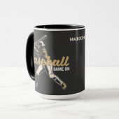 Mug Joueur de baseball de nom personnalisé (Devant gauche)