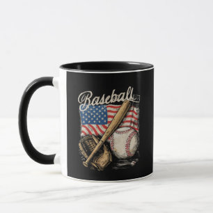 Mug Joueur de baseball Drapeau américain Batteur Fan R