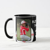 Mug Joueur de baseball Nom Équipe 2 Photos (Gauche)