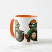 Mug Joueur de baseball vintage, Catcher avec Mitt (Devant gauche)