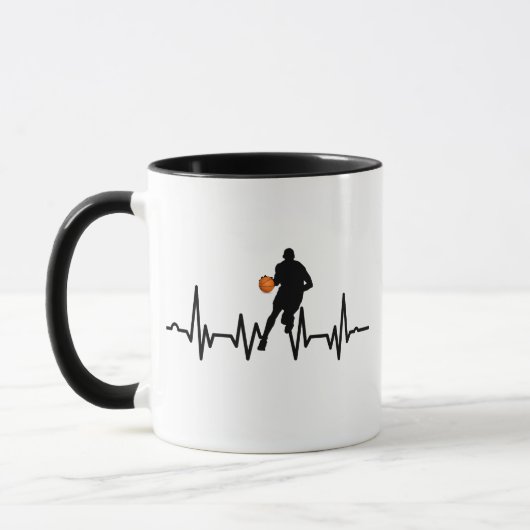 Mug Joueur de basket-ball dribbling hearbeat (Gauche)