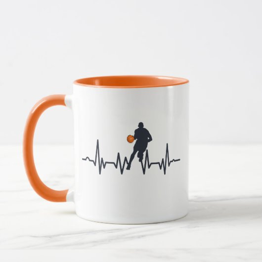 Mug Joueur de basket-ball dribbling hearbeat (Gauche)