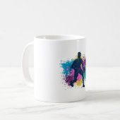 Mug Joueur de basket-ball Grungy Couleurs Splashes (Devant gauche)