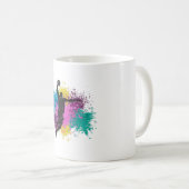 Mug Joueur de basket-ball Grungy Couleurs Splashes (Devant droit)