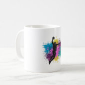 Mug Joueur de basket-ball Grungy Couleurs Splashes (Devant gauche)