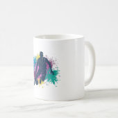 Mug Joueur de basket-ball Grungy Couleurs Splashes (Devant droit)