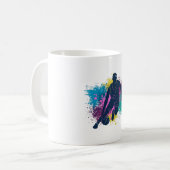 Mug Joueur de basket-ball Grungy Couleurs Splashes (Devant gauche)