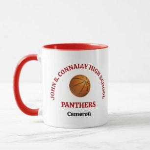 Mug Joueur de basket-ball personnalisé au lycée rouge