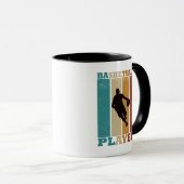 Mug Joueur de basket dribbler style rétro vintage (Devant droit)