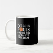 Mug Joueur de basket drôle avec 5 fautes (Gauche)