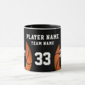 Mug Joueur de basket Nom Numéro Équipe 2 Photos (Centre)