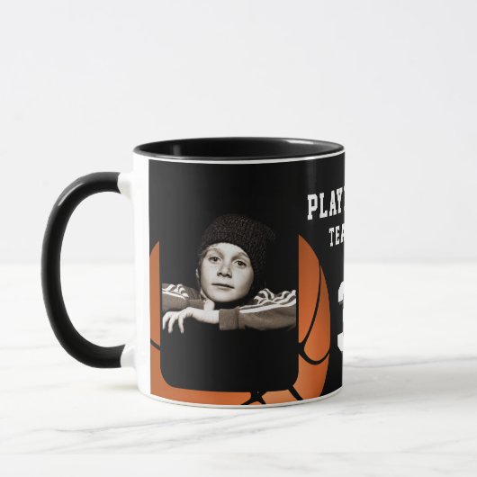 Mug Joueur de basket Nom Numéro Équipe 2 Photos (Gauche)
