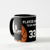 Mug Joueur de basket Nom Numéro Équipe 2 Photos (Devant gauche)