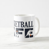 Mug joueur de basketball vie texte bleu (Devant droit)
