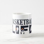 Mug joueur de basketball vie texte bleu (Centre)