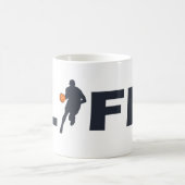 Mug joueur de basketball vie texte bleu (Centre)