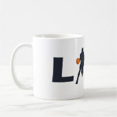 Mug joueur de basketball vie texte bleu (Gauche)