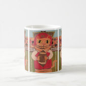 Mug Joueur de football Chat Folk Art amusant peinture (Centre)