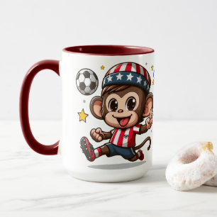Mug Joueur de football singe heureux mignon