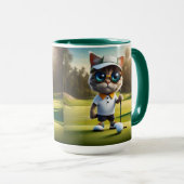 Mug Joueur de golf chat drôle, (Devant droit)