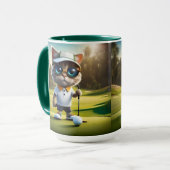 Mug Joueur de golf chat drôle, (Devant gauche)