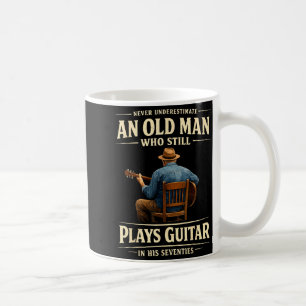 Mug Joueur de guitare acoustique homme 70 ans vintage