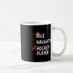 Mug Joueur de hockey Naughty Noël Santa Hat Boy