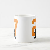 Mug Joueur de hockey personnalisé Numéro Orange (Centre)