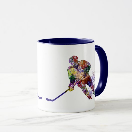 Mug Joueur de hockey sport coloré (Devant droit)