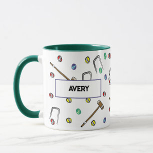 Mug Joueur de l'équipe de croquet personnalisé illustr