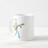 Mug Joueur de mandoline Stickman (Devant gauche)
