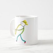 Mug Joueur de Saxophone Bâtonnet (Devant gauche)