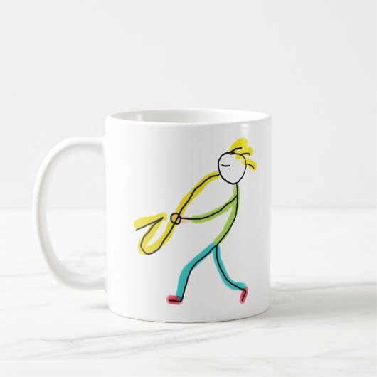 Mug Joueur de Saxophone Bâtonnet (Gauche)